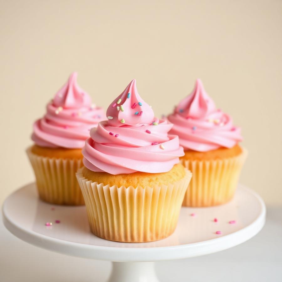 Cupcakes com cobertura rosa